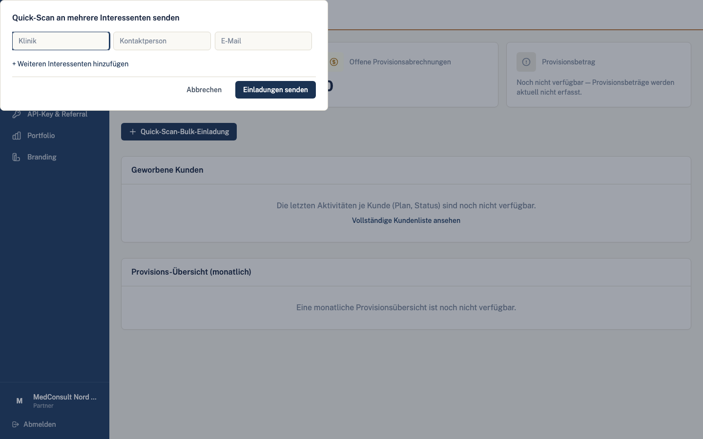 Quick-Scan bulk invitation dialog